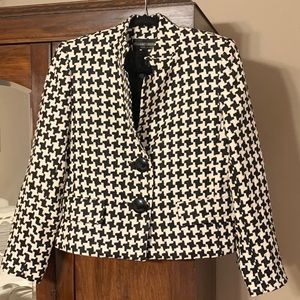 Herbert Grossman Black & White Houndstooth Blazer, Union Made in the USA, Size 6